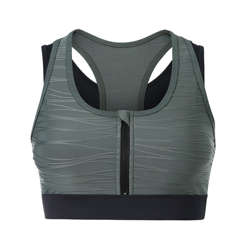 Two in One Women Zip Front High Impact Sports Bra