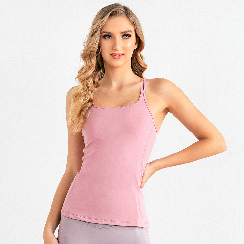 New light pink tank top factory for running-2