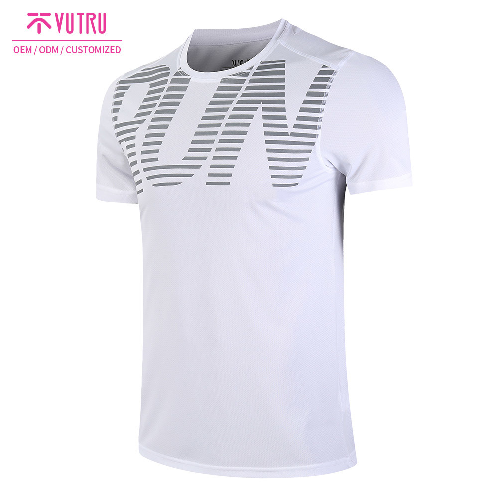 Best Wholesale quick dry  mens running t-shirt top with rubber print Supplier