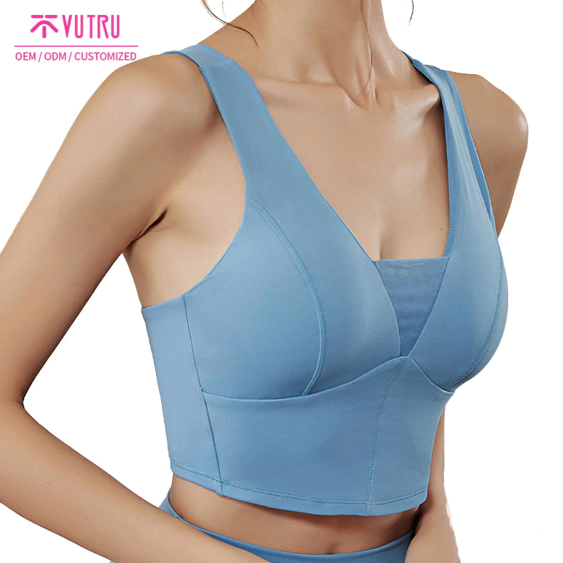 Chinese styles clean finished sports bra fow women 2022 yoga wear Sexy Mesh